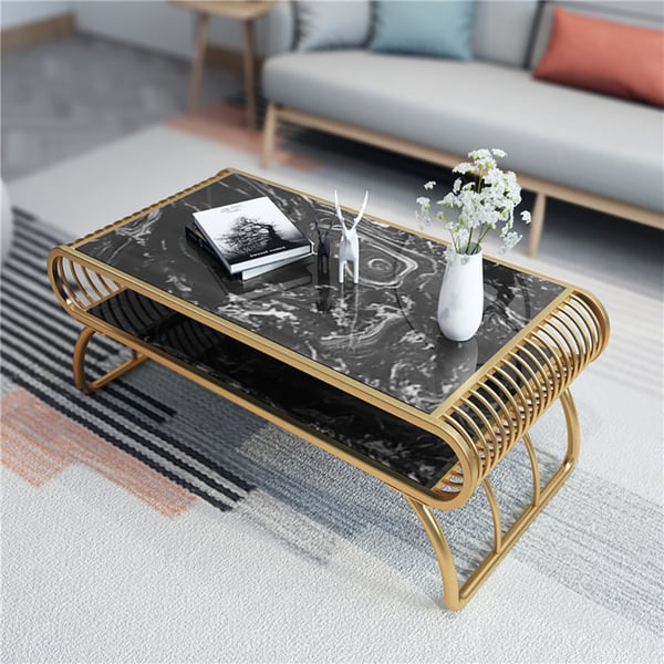 Luxe Modern Marble Coffee Table