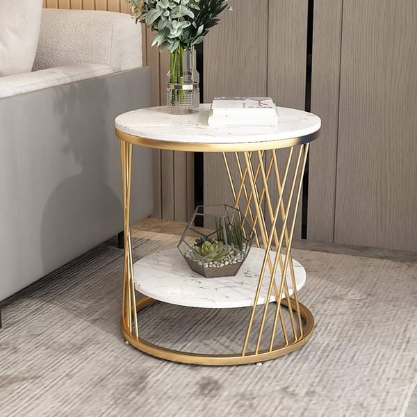 2-tier Modern Round End Coffee Table