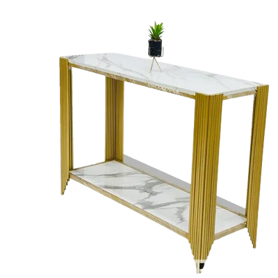 double shelf console table