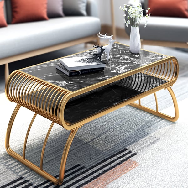 Luxe Modern Marble Coffee Table
