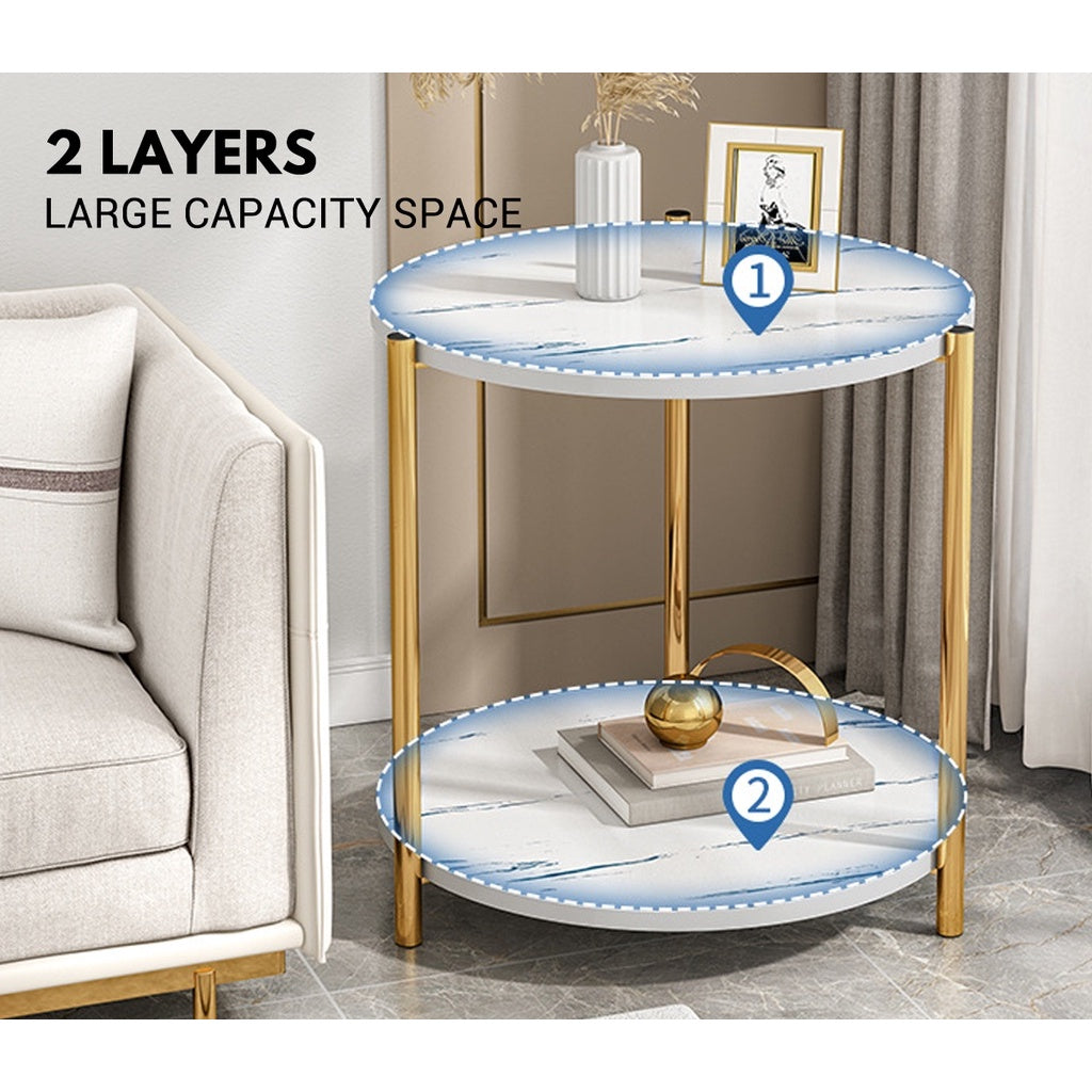 Double Layers Round Shape Coffee Table