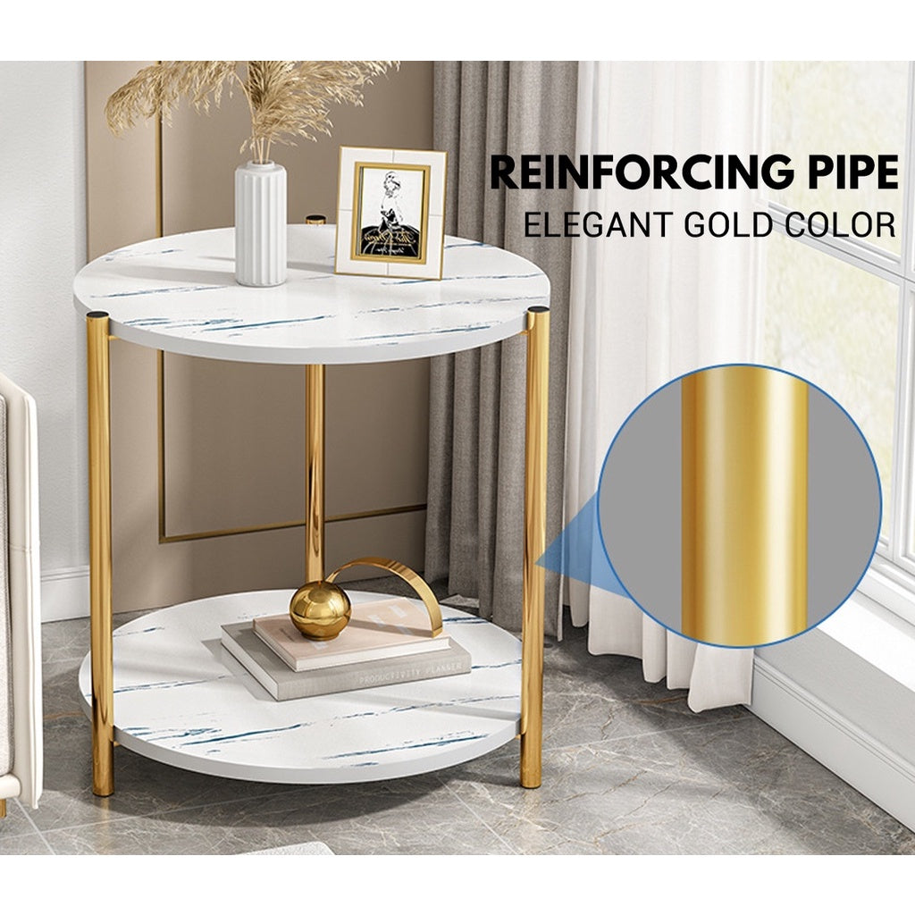 Double Layers Round Shape Coffee Table