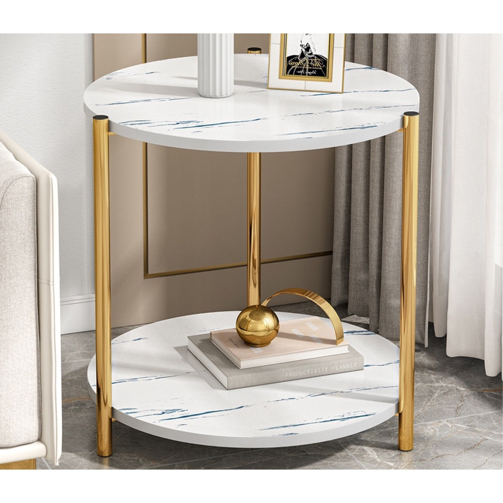 Double Layers Round Shape Coffee Table