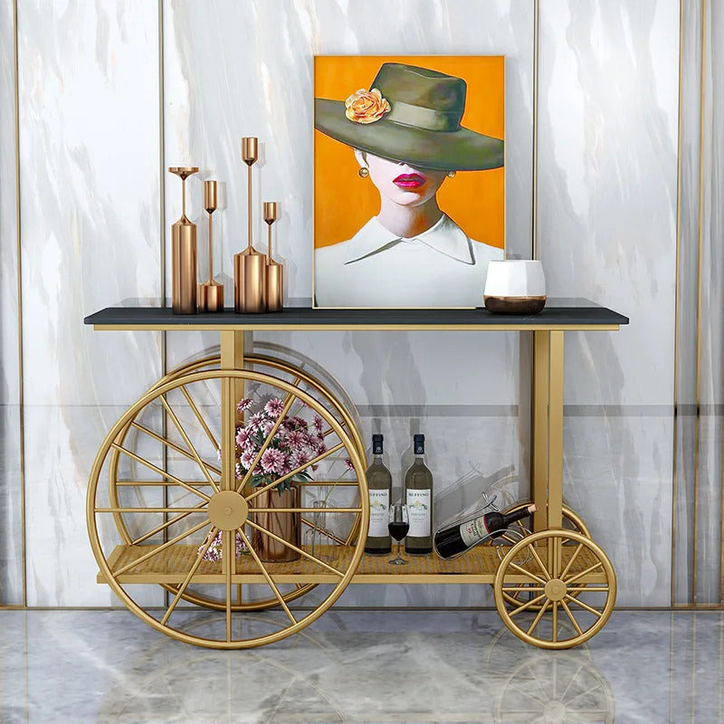 Bicycle Style Marblene Top Console & Flower Table