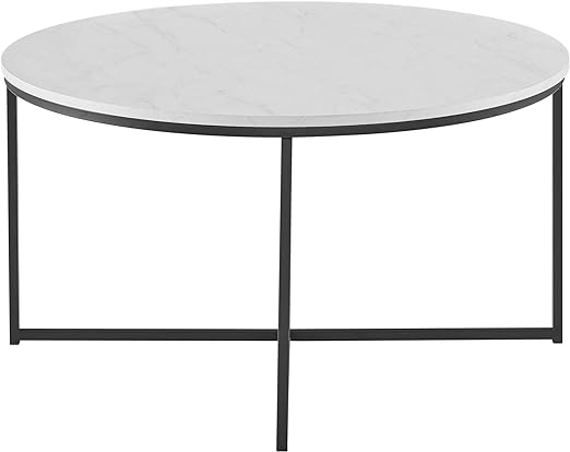 Style meets practical with this mid century modern inspired round coffee table