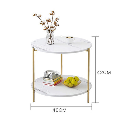 Double Layers Round Shape Coffee Table
