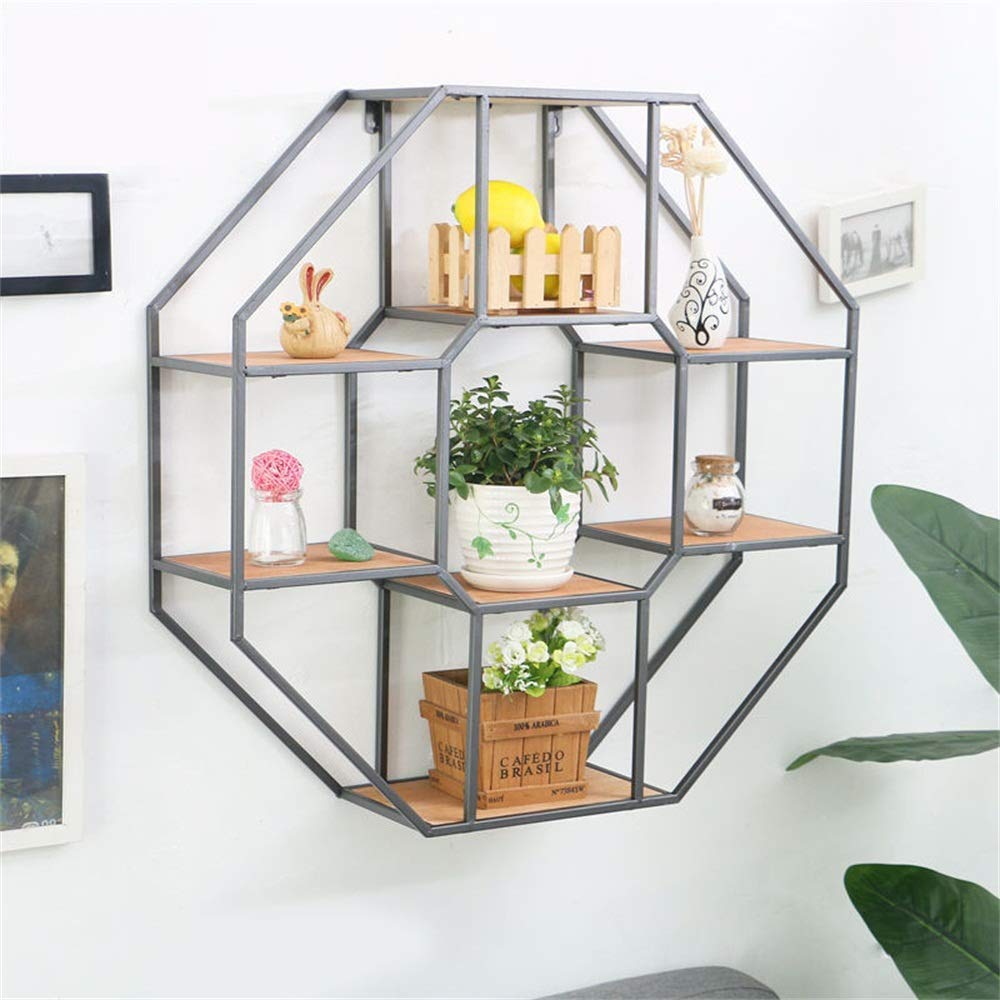 Octagon Metal Wall Shelf