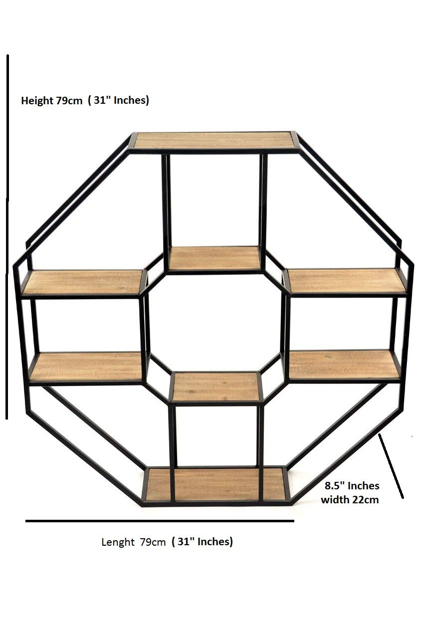 Octagon Metal Wall Shelf
