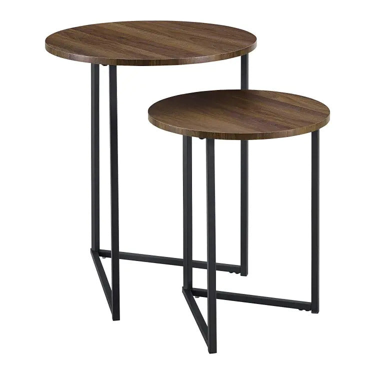 Modern Industrial Nesting Side Tables – Set of 2