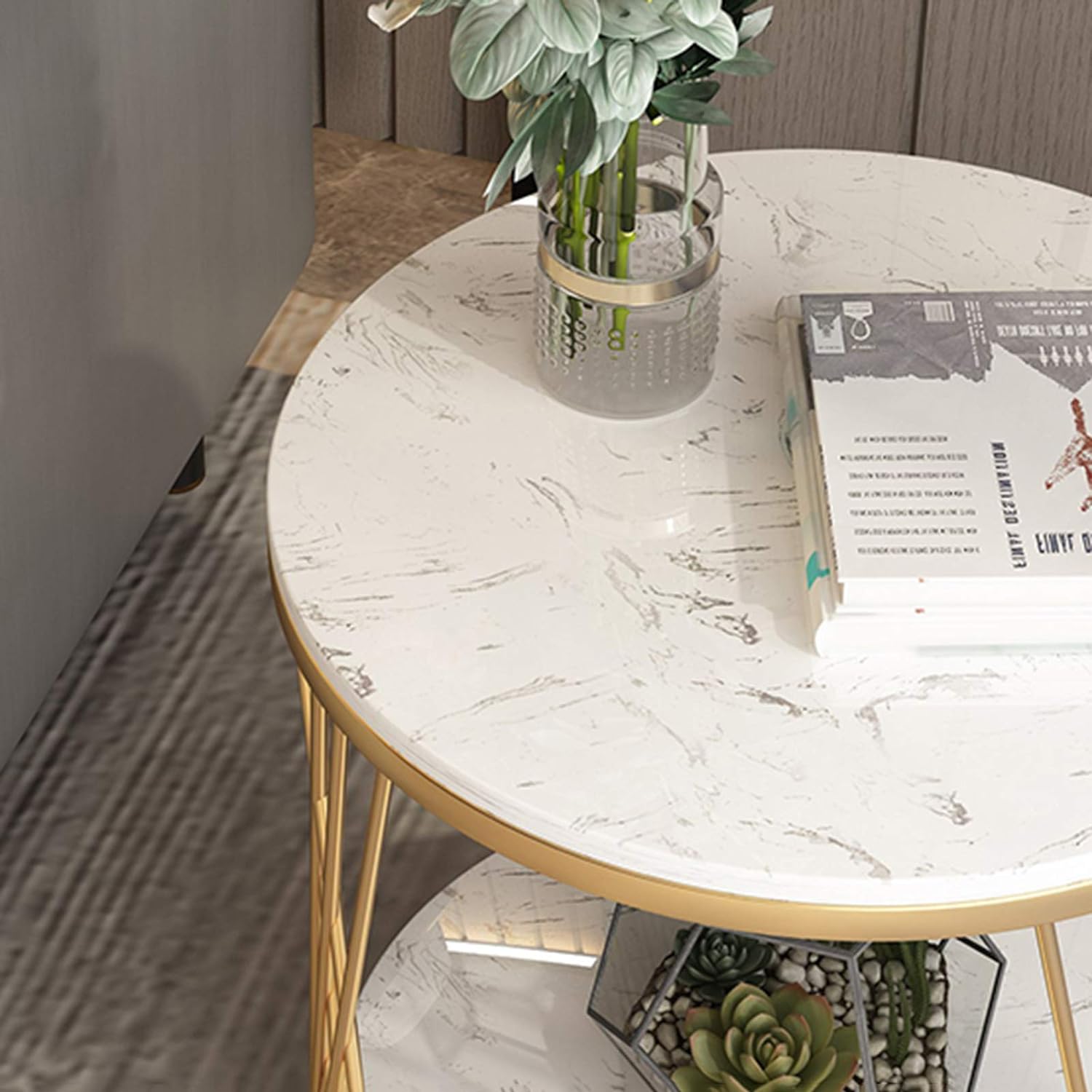 2-tier Modern Round End Coffee Table