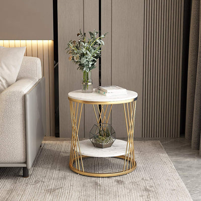 2-tier Modern Round End Coffee Table