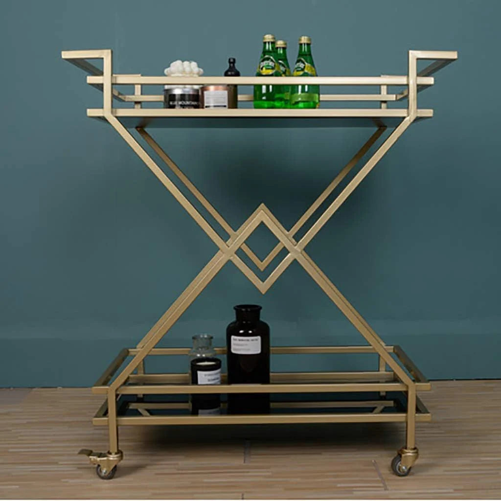 2-Tier V-Shape Tea Trolley