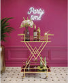 2-Tier V-Shape Tea Trolley