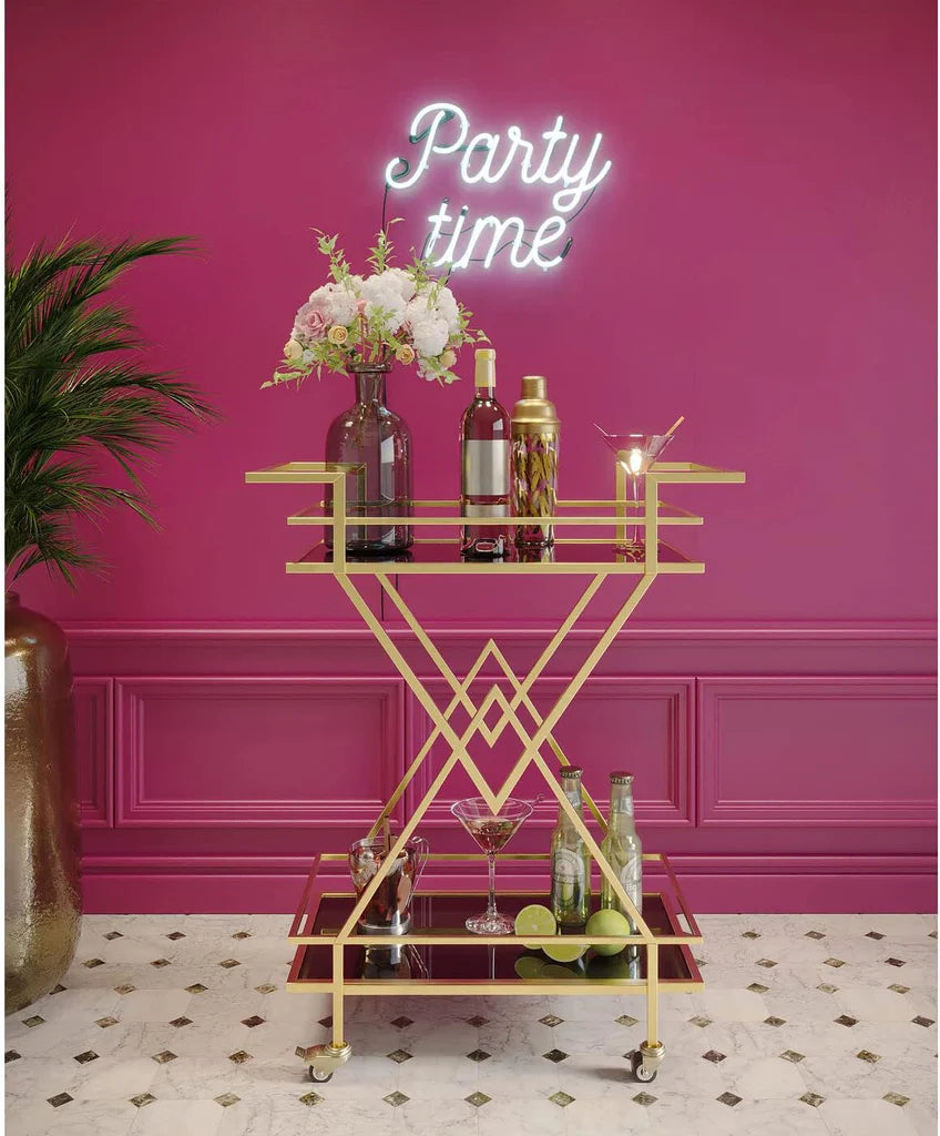 2-Tier V-Shape Tea Trolley