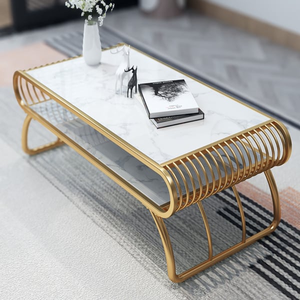 Luxe Modern Marble Coffee Table