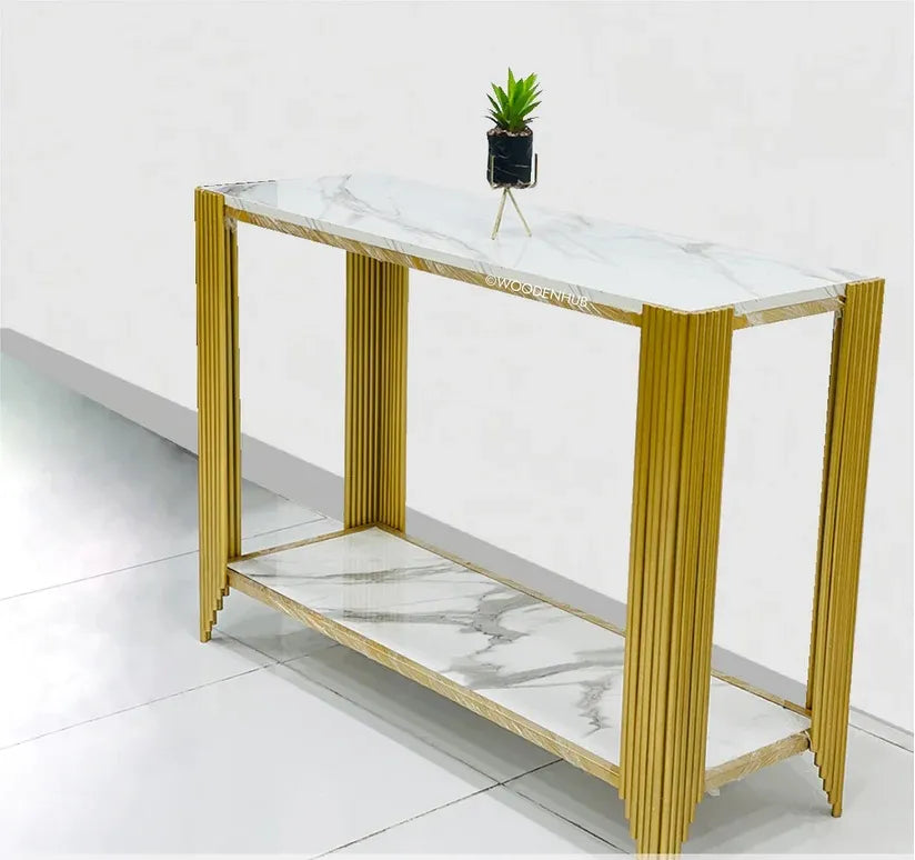 double shelf console table